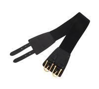 VALICLUD Cintura Larga Elastica Donna con Doppia Fibbia Nera, Stile Vintage Coreano, Fascia Regolabile per Abiti e Jeans, Cintura a Corsetto Decorativa per Vita, Accessorio Moda per Tutte