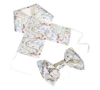 VALICLUD Cintura Obi per Kimono Donna con Stampa Floreale Fiocco Pre-annodato Cintura Larga per Cosplay e Abbigliamento Tradizionale Giapponese