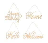 VALICLUD Ciondoli in Legno Intagliato Sospesi Lettera Inglese Decorazioni Creative e Forate per Casa e Ingresso Design Liscio Schegge