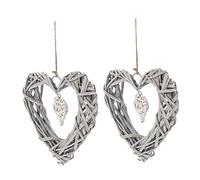 VALICLUD Ciondolo a Forma in Vimini Set 2 Pezzi Decorazioni Eleganti per Feste e Matrimonio da Appendere Casa Accessori Chic in Rattan