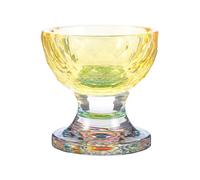 VALICLUD Ciotola Buddista in Vetro Giallo per Offerte di Acqua e Snack, Decorativa per Tempio e Casa, Creazione un Contesto Calmo e Sacro