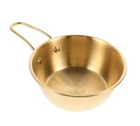 VALICLUD Ciotola da Barba per Uomo in Acciaio Inossidabile con Manico Oro da Rasatura Umida per Barba e Taglio Capelli Design Elegante e Portatile per Uso Quotidiano e Viaggio