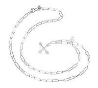 VALICLUD Collana a croce collana crocifisso cross necklace pearl necklace collana choker collane catena per costume delicato Collana a pendente incrociata gioielli da collo da donna rame