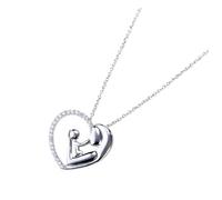 VALICLUD collana con ciondolo a cuore Signore donna madre madri Collana J per le donne IL collane catena al collo con pendente ornamento del collo delle donne collana clavicola lega Argento