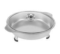 VALICLUD Contenitore Buffet in Acciaio Inossidabile con Piatto Portata Rotondo per Catering Feste e Ristoranti Vassoio Buffet Resistente e Facile da
