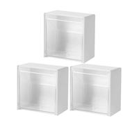 VALICLUD Contenitore da Parete per Bagno Porta Cotton Fioc e Dischetti di Cotone 3 Pezzi Bianco Salvaspazio Organizer Resistente per Accessori Cosmetici Lavabo