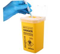 VALICLUD Contenitore per Oggetti Taglienti e Aghi Medicali Realizzato in Materiale di Buona Qualità Adatto per Uso Ospedaliero Clinico e Domestico Facile da Trasportare Giallo