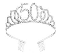 VALICLUD copricapo femminile Cappello per il 50° compleanno delirio decorazioni di compleanno della sirena fascia da donna adorn donne cake Accessori per numerica Silver