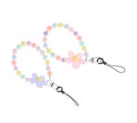 VALICLUD Cordino per Cellulare Perline Colorate 2 Pezzi Ciondolo a Catena Decorativo Resistente Cinturino da Polso Leggero e Comodo per Uso Quotidiano e Attività All’Aperto