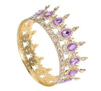 VALICLUD Corona Circolare con Cristalli Oro, Tiara Elegante per Sposa | Lega Leggera, Fissaggio Preciso dei Cristalli, Stile Vintage Regale, per Festa, Homecoming, Cosplay