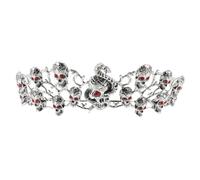 VALICLUD Corona Gotica Strass Forma di Teschio per Donna Cerchietto in Lega per Halloween Corona da Regina per Banchetto Tiara Decorativa per Festa