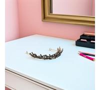 VALICLUD Corona Nera Barocca da Sposa in Cristallo Copricapo Vintage per Matrimonio e Ballo di Fine Anno Tiara Gotica da Regina Vampiro per Donne Accessorio Elegante per Halloween e