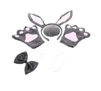 VALICLUD Costume Cosplay Orecchie da Coniglio Grigio per Kit Accessori Animale per Feste e Party Cerchietto Animale Cartoon per Ragazzi e Ragazze per Carnevale e Cosplay