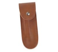 VALICLUD Custodia per Rasoio da Barbiere in Pelle Pu Marrone, Protezione Compatta da Viaggio per Rasoi Manuali, Chiusura a Bottone, Adatta a Tutte le Marche, Sicurezza e Trasporto Uomo