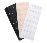 VALICLUD Estensori per Reggiseno in Acciaio Inox 3 File 7 Ganci Clip Estensione Elastica Posteriore Set da 3 Pezzi Colore Bianco Nero Beige Accessori Regolabili per Biancheria Intima