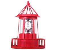 VALICLUD Faro Rotante Solare a LED in Ferro Battuto Lampada Solare da Giardino Decorativa per Esterni Patio e Prato a Forma di Faro per Illuminazione Paesaggistica