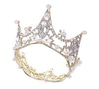 VALICLUD Fascia Fiore Di Perla Diadema Reale Di Nozze Fascia Da Sposa Tiara Nuziale Copricapo Da Sposa Delicata Di Strass in Stile Barocco Corone Di Tiara Principessa Lega