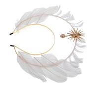 VALICLUD Fascia Halo di Nostra Signora costume da dea impacco per con della dea copricapo della della dea la tiara alata gioielli della dea fibra di lana bianca