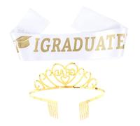 VALICLUD Fascia in Raso e Di Cristallo Per Laurea Accessori Unici Per Feste Kit Decorazioni Tiara Per Laureati