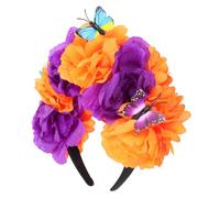 VALICLUD fascia per catrina Canda di fiore di cactus copricapo con di fiori messicana costume da fiore adulto di girasole panno di seta Orange