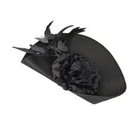 VALICLUD Fascia per Chioma da Donna Cappello da Sposa Fascinator Nero, Copricapo Elegante per Banchetti, Matrimoni e Tea Party, Accessorio Fotografico Decorativo a Farfalla