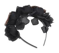 VALICLUD Fascia per fantasma fascia da festa allarmante festival accessori con teschi per donna adulto Gotico fasce di halloween per adulti fascia in stile romanzo Prop tessuto Nero