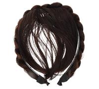 VALICLUD Fascia Per Parrucca Intrecciata Coda Di Cavallo Parrucche Per Umani Da Donna Accessori Per Da Sposa Frangia Finta Falso Carino Filo Ad Alta Temperatura Marrone