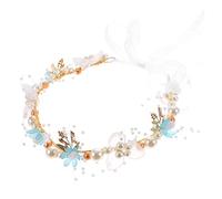 VALICLUD Fascia Per Strass Svelare Fascia Per Damigella D'onore Venni Petali Per La Decorazione Ragazza Gioielli Impostore Floreale Spose Forcina Nappa Copricapo Da Sposa Blue Perla