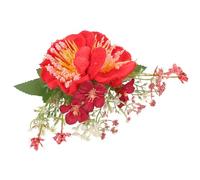 VALICLUD Fermagli per Capelli Forma di Fiore Rosso con Pettini Laterali Accessori per Capelli Vintage Floreali con Fiori Artificiali e Denti Forma di Fiore