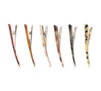 VALICLUD Fermagli per Chioma Donna Grandi in Acrilico a Forma di Corno di Bue, Set da 6 Pezzi Colorati, Mollette per Coda di Cavallo, Accessori Moda per Viaggi e Uso Colore Casuale