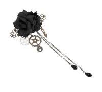 VALICLUD Fermagli Per Chioma Gotici Decorazioni Rosa e Ingranaggi Accessori Steampunk Per Eventi Cosplay e Matrimoni Nero