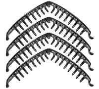 VALICLUD Fermaglio per Coda di Cavallo a Banana, 4 Pezzi, Clip Grande Dentata Nera, Artiglio per Chioma Folti, Accessorio per Acconciature Quotidiane e Formali
