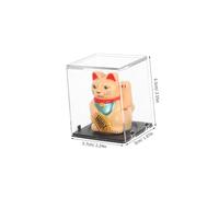 VALICLUD Figurina Gatto Portafortuna Solare Maneki Neko Giallo Movimento Continuo Braccio per Casa Ufficio Auto Simbolo Feng Shui Ricchezza e Fortuna Compatibile Interni Auto