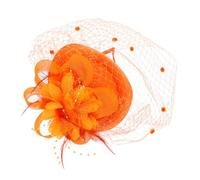 VALICLUD Fiore Per Di Celebrità Corridore Da Tavolo Mollette Per Da Donna Setola Banda Per Spillo Pazzo Festa Della Decorazione Velo Groviglio Copricapo Piuma Orange