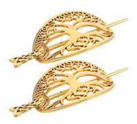 VALICLUD Forcine per Chioma Vichinghe Vintage in Metallo Set 2 Pezzi Design Albero della Vita Accessori Cosplay e Fermagli Retrò per Donna e Ragazza Copricapo Stile Medievale Resistente