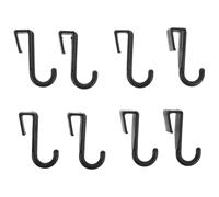 VALICLUD Gancio Portatile per Tubo Quadrato 10mm in Plastica Nera, Set da 8 Pezzi, Gancio Salvaspazio Versatile Sopra Porta per Cucina, Bagno, Ufficio e Organizzazione Armadio