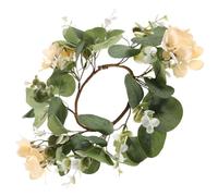 VALICLUD Ghirlanda Artificiale con Anello Candela Decorazione Natalizia Tavola con Foglie e Fiori Eucalipto per Feste Matrimoni e Casa