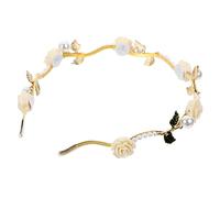 VALICLUD Ghirlanda Di Perle e Fiori Per Capelli Da Sposa Copricapo Elegante Decorazioni Di Perle e Fiori Per Cerimonie e Feste