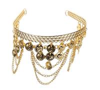 VALICLUD gioielli catena di per le donne accessori bohémien Gioielli da ballerino di pancia copricapo gitano copricapo di gioielli con catena di testa lega Golden