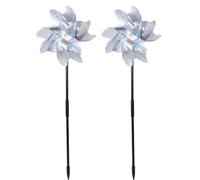 VALICLUD Girandola Mulino a Vento Decorativa per Giardino 2 Pezzi Strumento per Scacciare Uccelli Riflessi Giocattolo Rotante Colorato per Prato e Terrazzo Repellente Naturale Senza