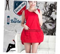 VALICLUD Grembiule Da Barbiere e Grembiule Protettivo Rosso 76x56 Cm Tasche Traspirante Ad Asciugatura Rapida Per Saloni e Uso Casalingo