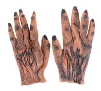 VALICLUD Guanti Da Mannaro in Plastica Morbida Per Halloween 1 Paio Costume Cosplay Marrone 11X6X0.4 Pollici Decorazione Spaventosa Per Feste E Performance Teatrali