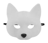 VALICLUD Maschera da Volpe a Mezzo Volto Bianca per Donna Maschera da Cosplay e Travestimento per Feste di Halloween Carnevale Natale e Spettacoli Teatrali e Resistente per Eventi