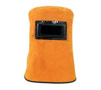 VALICLUD Maschera Protettiva per Saldatura in Pelle di Bovino Cappuccio Resistente al Calore con Doppia Molla Ribaltabile Copertura Viso e Spalle per Saldatore Facile da Indossare e