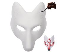 VALICLUD Maschera vuota bianca volpe gatto cosplay maschere giapponesi kabuki maschere halloween cosplay copertura viso mascherata festa copertura per costume accessori accessori