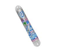 VALICLUD Mezuzah in Metallo con Pergamena Sacra Ebraica Decorazione Religiosa per Porta Casa Design Semplice con Doppio Simbolo di Benedizione e Protezione per Ambienti Interni ed Esterni