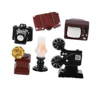 VALICLUD Miniatura Fonografo Vintage in Miniatura Accessori delle Decorazione Retro per e Camera da Set 6 Pezzi