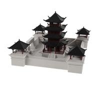 VALICLUD Modelli Architettonici Realistici di Edificio Antico Scultura di Padiglione in Plastica per Acquario e Paesaggio Sottomarino Decorazioni Asiatiche per Acquari e Bonsai