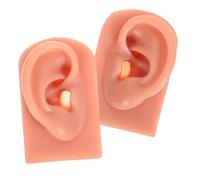 VALICLUD Modelli per Piercing All’orecchio in Silicone Realistico, 2 Pezzi, Orecchie Anatomiche Morbide Color Carne Scuro, per Esercitazioni di Foratura Professionale e Formazione Medica