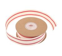 VALICLUD Nastro Aspetto Fine e Versatile di Cotone Rigato Rosso Doppio Lato 2,5cm X 10 Yard per Decorazioni Matrimonio Compleanno e Fai da Te